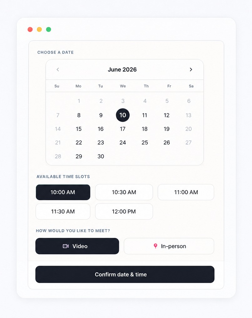 Smart scheduling for online appointments
