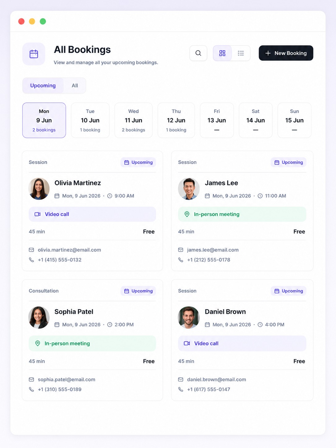 Manage all bookings in one place